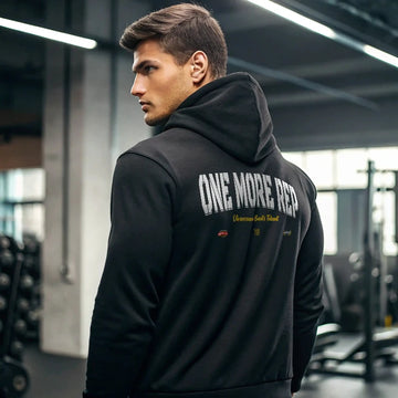 Sudadera gym negra ONE MORE REP en underrated.es