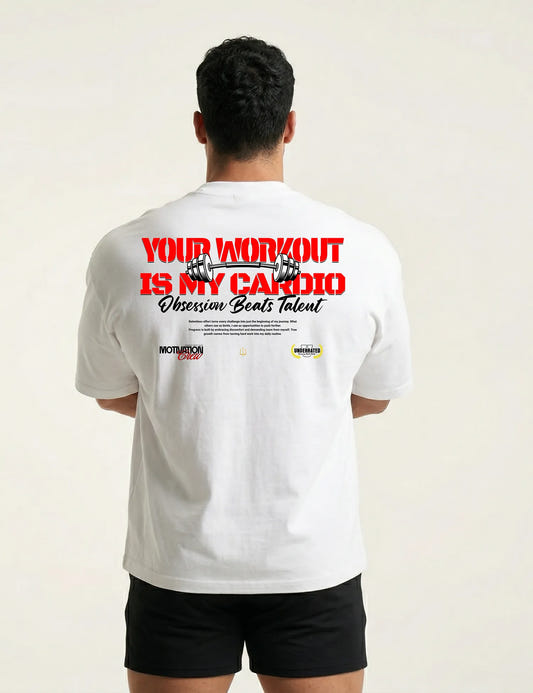CAMISETA OVERSIZE GYM YOUR WORKOUT IS MY CARDIO