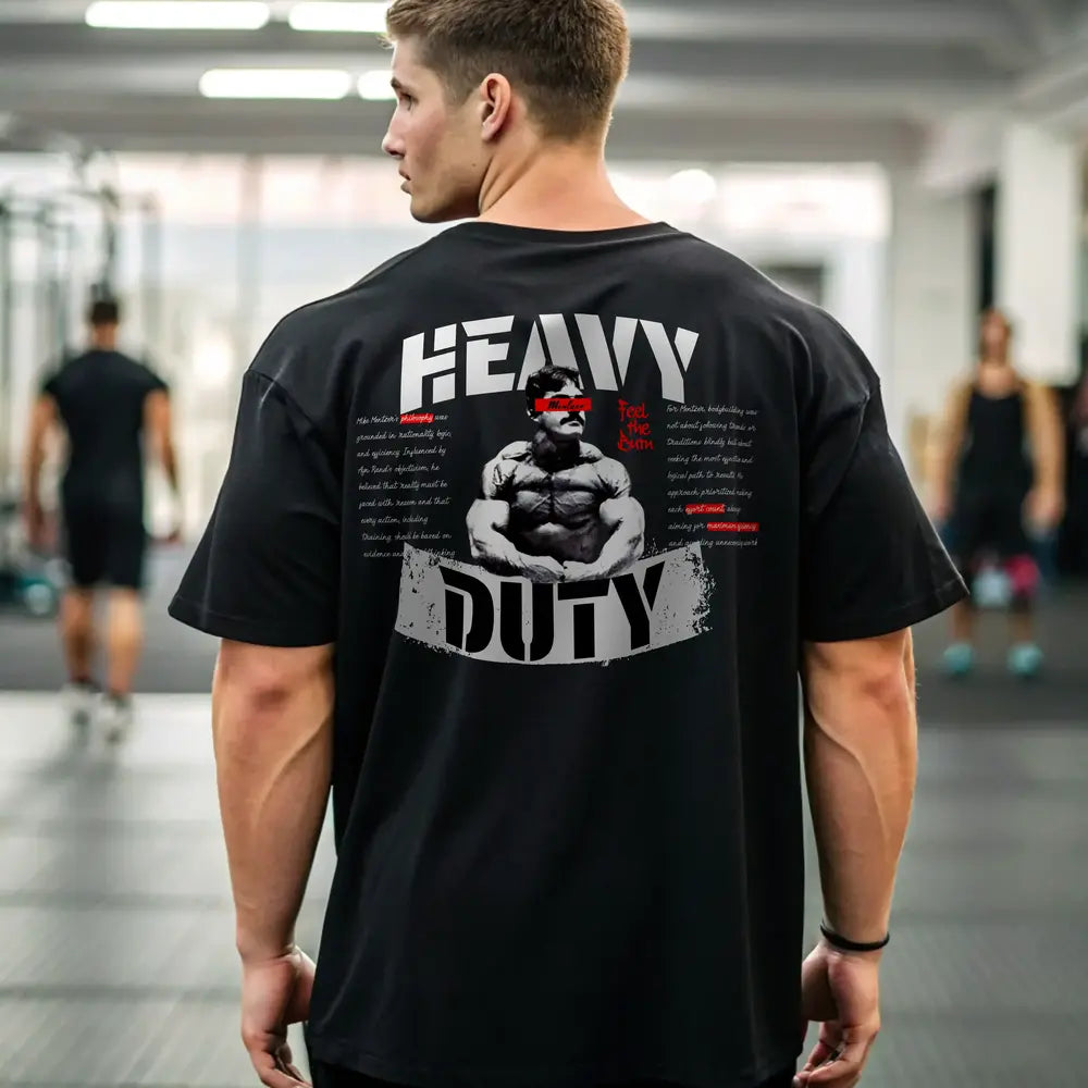 Camiseta oversize gym HEAVY DUTY negra para hombre - Underrated