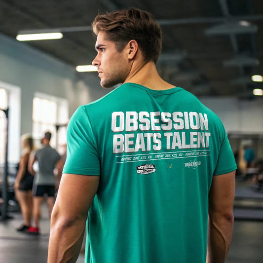 camiseta oversize gym obsession beats talent verde teal en underrated.es